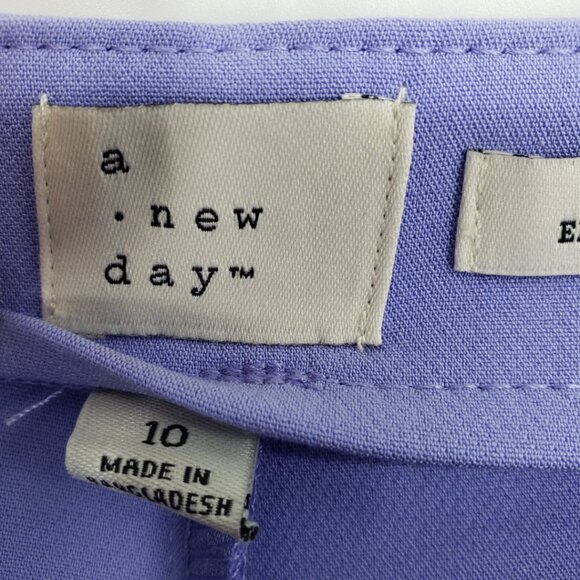 3/$25 a new day Stretch Midi Pleated Shorts 10 Womens High Rise Waist Purple - Picture 7 of 10